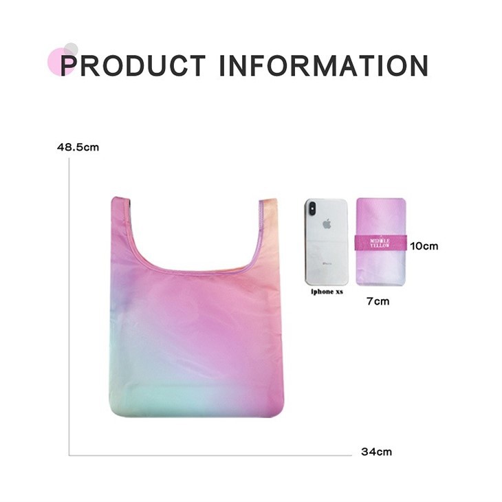 190T Polyester Folding Grocery Shopping Bags